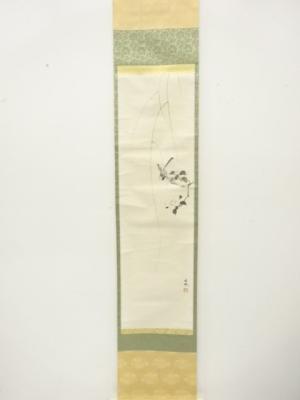香粉筆　花鳥図　肉筆紙本掛軸